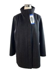 *New Pendleton Cascade Wool Coat Womens Lg Charcoal Gray Zip Snap Winter Outdoor