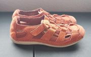 EARTH ORIGINS Pierce Sandal Womens 7.5 M Paprika Rust Suede Fisherman Slip On