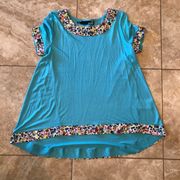 Love Moschino Like New Blue Oversized Blouse