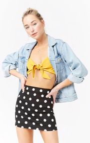 Denim Polka Dot Skirt