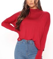 High Neck Burgundy Blouse