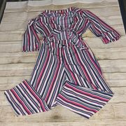 Guess striped cutout jumpsuit size small