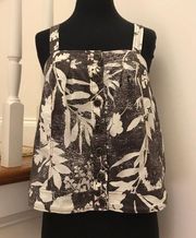 HD in Paris Anthropologie Cropped Floral Tank SZ 2