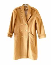 Vintage Korea Ruby Dressing Double Breasted Wool Camel Coat Gorgeous 60’s K-pop