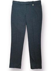 Tory Burch Father Designed Logo Charm Straight Wool Blend Pants Charcoal Grey 12