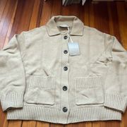 NWT Everlane Trench Coat Khaki Organic Cotton Chore Sweater Jacket Sz L