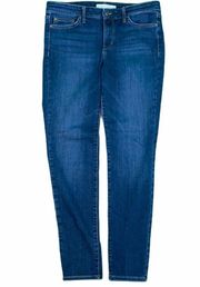 Medium Wash Mid Rise Denim Skinny Jeans