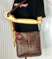 Ralph Lauren  Tartan Plaid Brown Green Plaid Doctor's Crossbody Messenger Bag