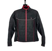 Pearl Izumi Jacket Womens Size Medium Quilted Full Zip Cycling Black Lightweight