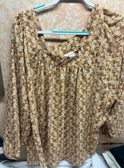 3/$25 ⭐️ 
Wonderly brown and cream peasant blouse