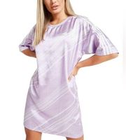 Adidas Trefoil Oversized Satin Mini Dress S Purple