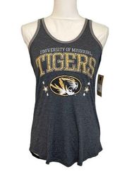 NWOT Heather Gray University of Missouri Mizzou Tigers Racerback Tank Top New