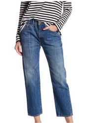 Vince Union Slouch Crop Straight Leg Denim Blue Jeans Size 28