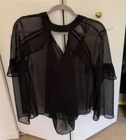 Black Sheer Blouse Sz S