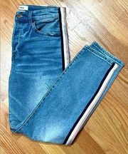 Pistola Nico High Rise Mom Jean Half Court Racer Back Stripe Moto Size 28