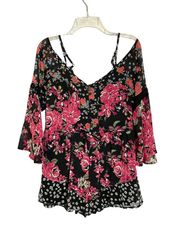 Romper Floral Long Sleeve Medium