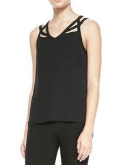 DVF Diane Von Furstenberg black cutout Tank Top