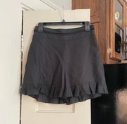 High Waist Black Linen Shorts