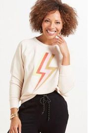 Anthropologie letluv lightning bolt pullover sweatshirt size medium