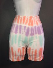 Tie Dye High Rise Biker Shorts size Junior Large Or Womens XS