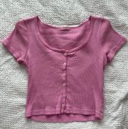 Button Pink Top