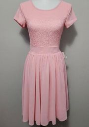 Mikarose Pink Lace Chiffon A-line Dress Size XS