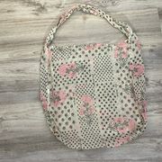 Lightweight Sheer Tote Tan with Black & Pink Like New