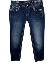 Miss Me Jeans Womens Size 29 signature skinny crop Denim Embellished Pockets