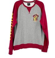 Universal Studios Harry Potter Adult Gryffindor Pullover Sweatshirt Size XL Gray