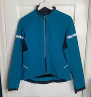 Co-Op Cycles Women’s Soft-Shell Turquoise Black Reflective Biking Jacket Sz M