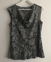 classiques entier Snakeskin Silk Cowl Neck Blouse