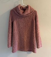 Sherpa Pink Turtleneck Sweater