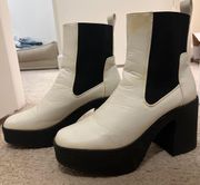 White Platform Booties