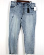 KUT From The Kloth Womens 14 Reese High Rise Ankle Straight Jeans Button Fly NEW
