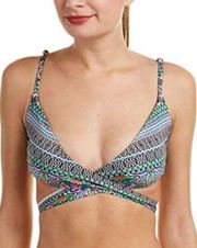 LAUNDRY BY SHELLI SEGAL Bohemian Wrap Bikini Top Size Small NWT