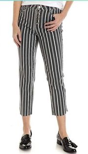 Democracy Absolution Stripe High Rise Crop Jeans Size 10P