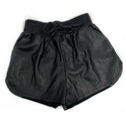 Brooklyn Faux Leather High-Waisted Shorts Small Bikercore