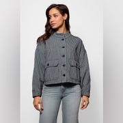 NWT THE GREAT The Pilot Jacket Vintage Hickory Stripe US 2