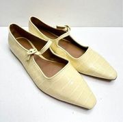 Who What Wear Flats Womens Size 7 Yellow Pointed Toe Faux Patent Leather