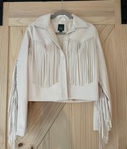 Faux Leather Fringe Jacket