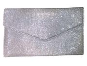 Windsor Silver Glitter Clutch NWT