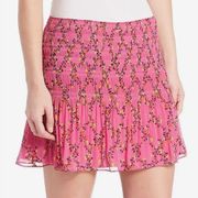 NWT Diane von Furstenberg Tayte Pink Floral Pleated Chiffon Skirt Size 10