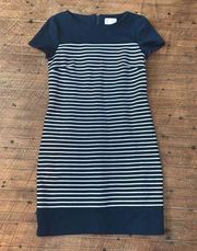 Laundry by Shelli Segal navy blue and white striped nautical 6 dress