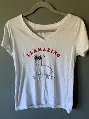 Llama V Neck Graphic Tee