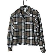 Vintage Christopher & Banks Plaid Knit Button Down Shacket Size XL