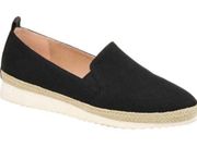 Journee Collection Leela Espadrille Slip On Sneaker Black Canvas Fabric 7