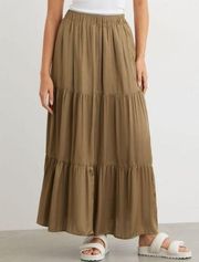 Dynamite Jupe Maxi Satin Tired Skirt