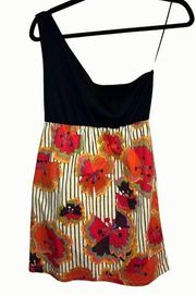 Judith March Anthropologie Small One Shoulder Retro Mini Dress