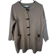 Ellen Tracy Tan Warm Long Sleeve Button Up Cardigan Sweater