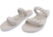 Cushionaire ivory flat slide sandals size 9 NEW!